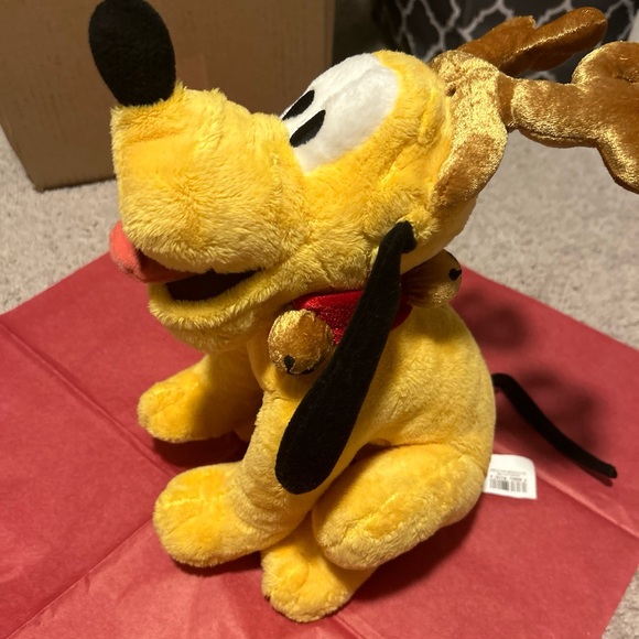 Disney Store Exclusive Pluto Reindeer with Antlers and Jingle Bells Plush 14” - Picture 5 of 5